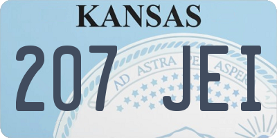 KS license plate 207JEI