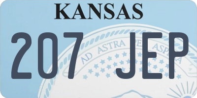 KS license plate 207JEP