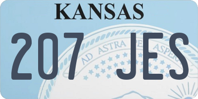 KS license plate 207JES