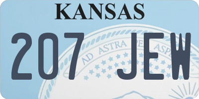 KS license plate 207JEW