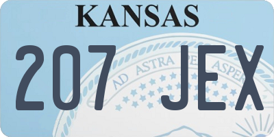 KS license plate 207JEX