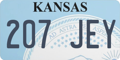 KS license plate 207JEY