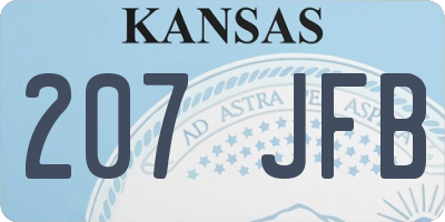 KS license plate 207JFB