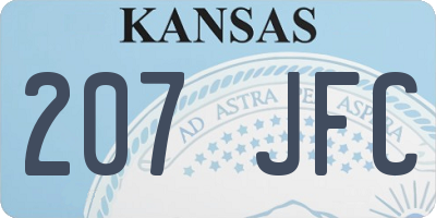 KS license plate 207JFC