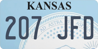 KS license plate 207JFD