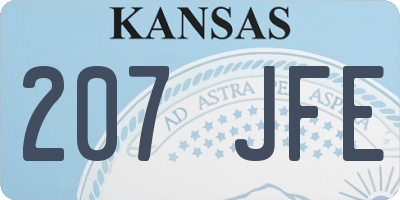 KS license plate 207JFE