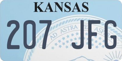 KS license plate 207JFG