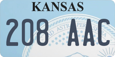 KS license plate 208AAC