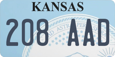 KS license plate 208AAD