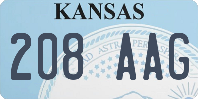 KS license plate 208AAG