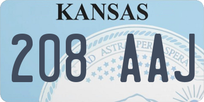 KS license plate 208AAJ