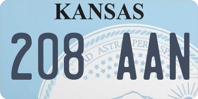 KS license plate 208AAN