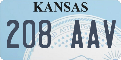 KS license plate 208AAV