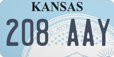 KS license plate 208AAY
