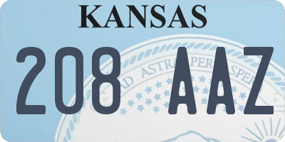 KS license plate 208AAZ