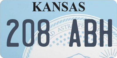 KS license plate 208ABH