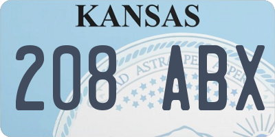 KS license plate 208ABX