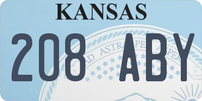 KS license plate 208ABY