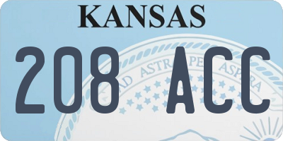KS license plate 208ACC