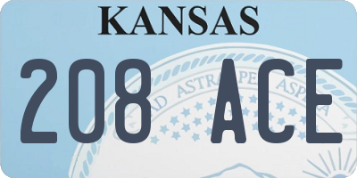 KS license plate 208ACE