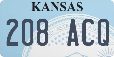 KS license plate 208ACQ