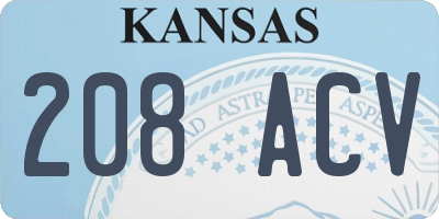 KS license plate 208ACV