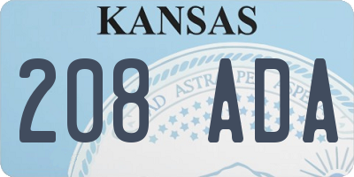 KS license plate 208ADA