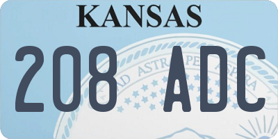 KS license plate 208ADC