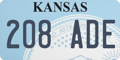 KS license plate 208ADE