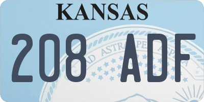 KS license plate 208ADF