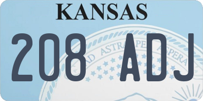 KS license plate 208ADJ