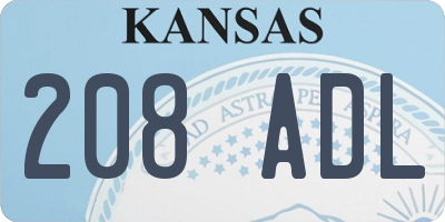 KS license plate 208ADL