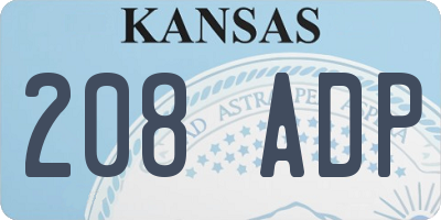 KS license plate 208ADP