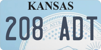KS license plate 208ADT