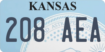KS license plate 208AEA