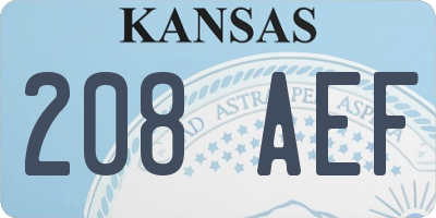 KS license plate 208AEF