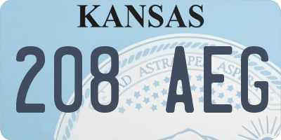 KS license plate 208AEG