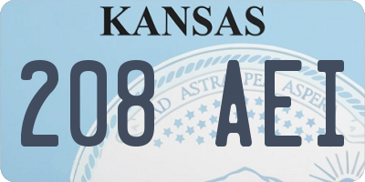 KS license plate 208AEI