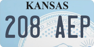 KS license plate 208AEP