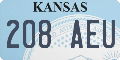 KS license plate 208AEU
