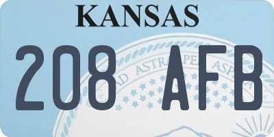 KS license plate 208AFB