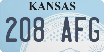 KS license plate 208AFG