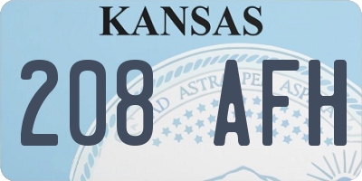 KS license plate 208AFH