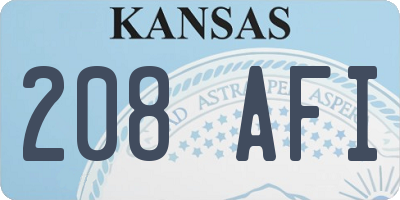 KS license plate 208AFI