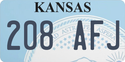 KS license plate 208AFJ