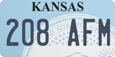 KS license plate 208AFM