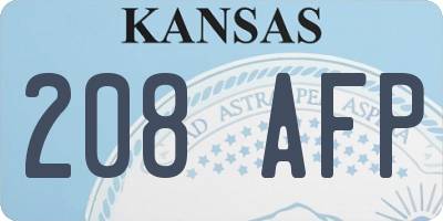 KS license plate 208AFP