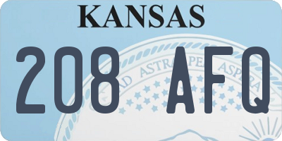 KS license plate 208AFQ