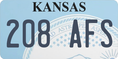 KS license plate 208AFS
