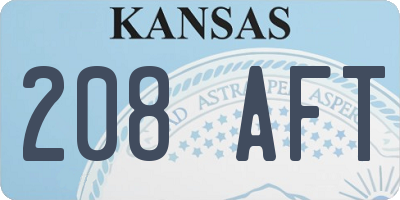 KS license plate 208AFT